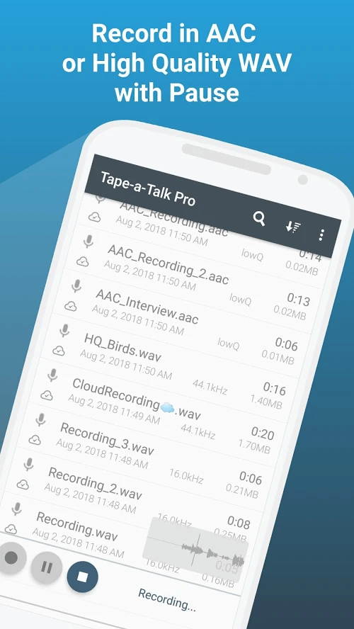 Google Play | Tape-a-Talk Pro Voice Recorder - Aplicatie Android pentru înregistrare vocala - Gratuit 2